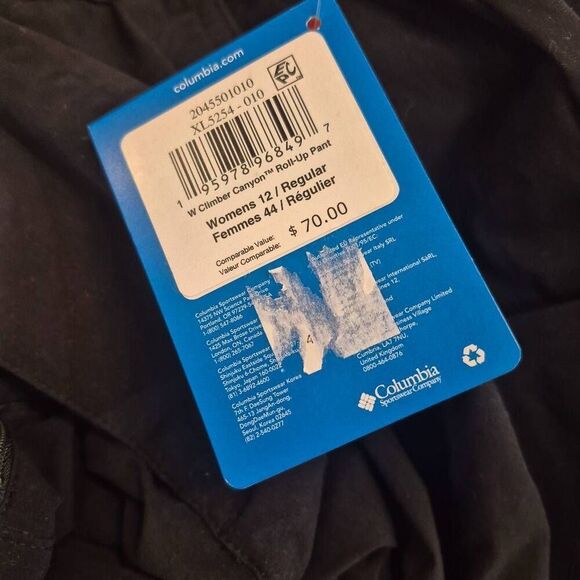 Columbia Women's Black Nylon/Spandex Climber Canyon Roll Up Pants NEW - Picture 15 of 16